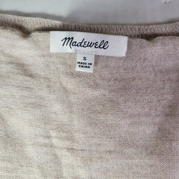 Madewell Beige Merino Wool Blend Long Sleeve Sweater Womens Size S - Picture 3 of 9
